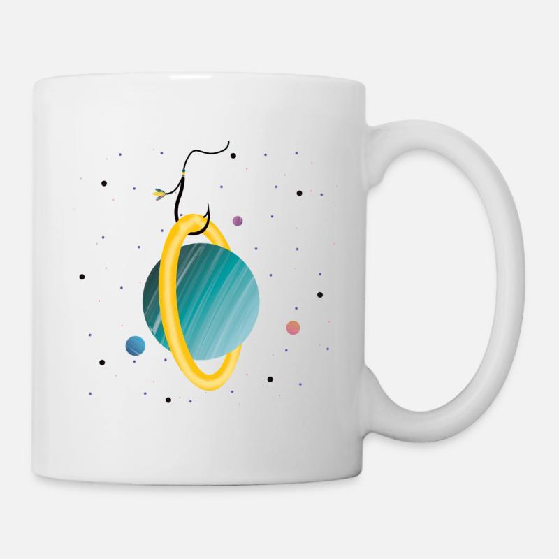 Planète accrochée (2/3) - Mug blanc - blanc