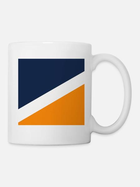 Géométrie bleue et orange - Mug blanc - blanc