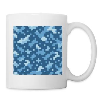Motif de pixels bleus - Mug blanc - blanc - Droite