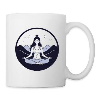 Yoga Woman Lotus Pose Nature - Mug - white - Right