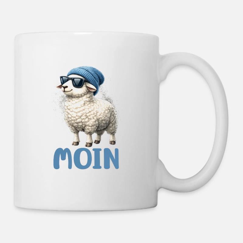 Moin sheep with sunglasses - Mug - white