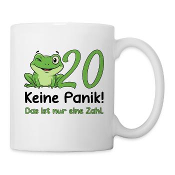 20 Geburtstag Design – Keine Panik! - Tasse - Weiß - Rechts