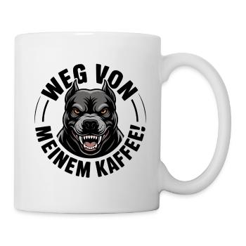 Wütender Hundekopf im Schwarz - Tasse - Weiß - Rechts