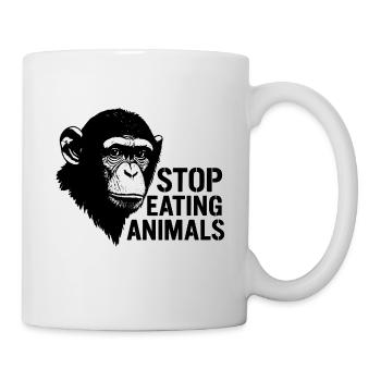 Chimpanzee Stop Eating Animals - Mug - white - Right