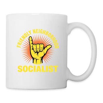 Friendly Neighbour Socialist - Funny Socialism Des - Mug - white - Right
