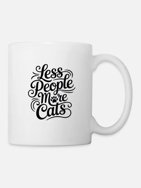 Moins de monde, plus de chats - Mug blanc - blanc