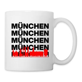 MÜNCHEN SKYLINE MUNICH ROTE STADT SERVUS - Tasse - Weiß - Rechts