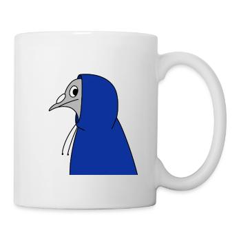 Pigeon in a Hoodie – Urban Minimal Illustration - Mug - white - Right