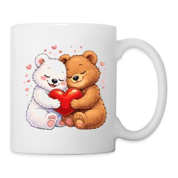 Verliebte Bären mit Herz – Valentinstagsmotiv - Tasse - Weiß - Rechts
