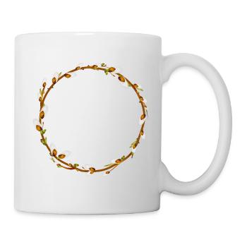 Simple Willow Wreath – Spring Decoration - Mug - white - Right