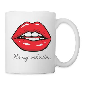 Be my Valentine – Sexy Red Lips Design - Mug - white - Right