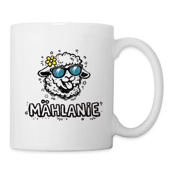 Mählanie Funny Sheep Pun Name Melanie - Mug - white - Right