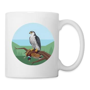 Habicht mit Fasan - Tasse - Weiß - Rechts