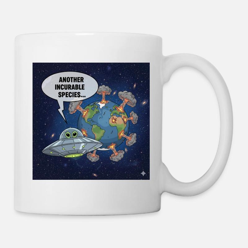Außerirdische UFO-Beobachtung – Eine weitere irreparable Rasse - Tasse - Weiß