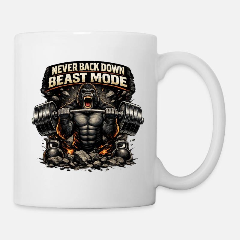 Gorille de pouvoir en mode bête - Mug blanc - blanc
