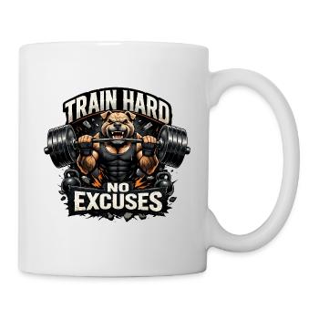 Entraînez-vous dur Sans excuses - Mug blanc - blanc - Droite