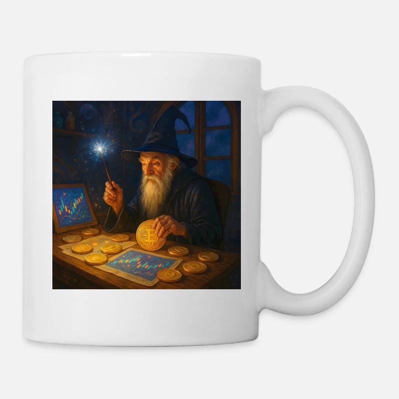 Le magicien des graphiques de marché des cryptomonnaies Wandalu Vuhs - Mug blanc - blanc