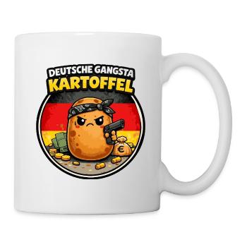 Kartoffel Gangsta Deutsch - Tasse - Weiß - Rechts