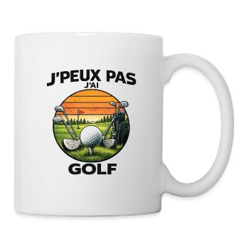 Golf Sunset Retro – Ich kann nicht - Tasse - Weiß - Rechts