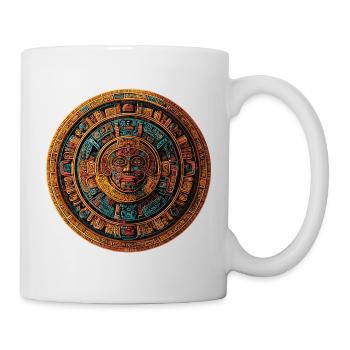 Mandala de Pierre de Soleil Aztèque - Mug blanc - blanc - Droite