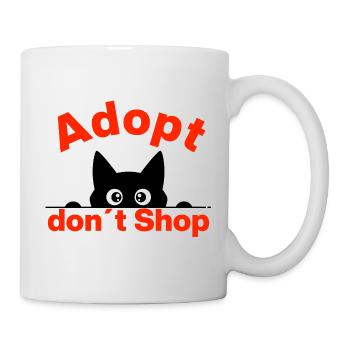 ADOPTIEREN, NICHT KAUFEN – KATZENLIEBE CATLOVER - Tasse - Weiß - Rechts