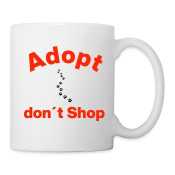ADOPT, DON'T BUY, PAW WAY! STATEMENT - Mug - white - Right