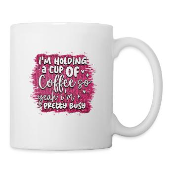 Kaffee & Aktivitäten: Niedliches Kaffeeschild - Tasse - Weiß - Rechts