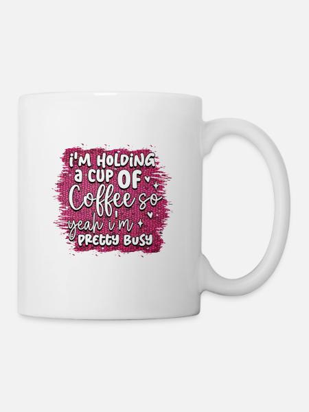 Kaffee & Aktivitäten: Niedliches Kaffeeschild - Tasse - Weiß