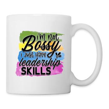 Ich bin kein Chef, ich habe Führungsqualitäten - Tasse - Weiß - Rechts