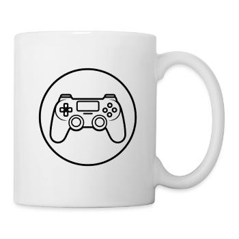 Controller in der Hand, Level 1 aktiviert, Spielergeschenk - Tasse - Weiß - Rechts