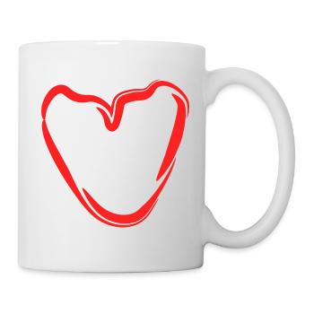 Red Hand Heart Sketch - Mug - white - Right
