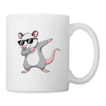 Dessin animé de lunettes de soleil d’opossum à tapoter cool - Mug blanc - blanc - Droite