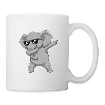 Cool Dabbing Elephant Sonnenbrille Cartoon-Kunst - Tasse - Weiß - Rechts