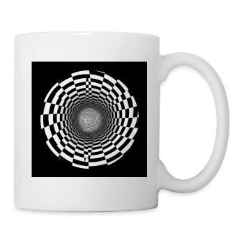 Schwarz-Weiß-optischer Wirbel - Tasse - Weiß - Rechts