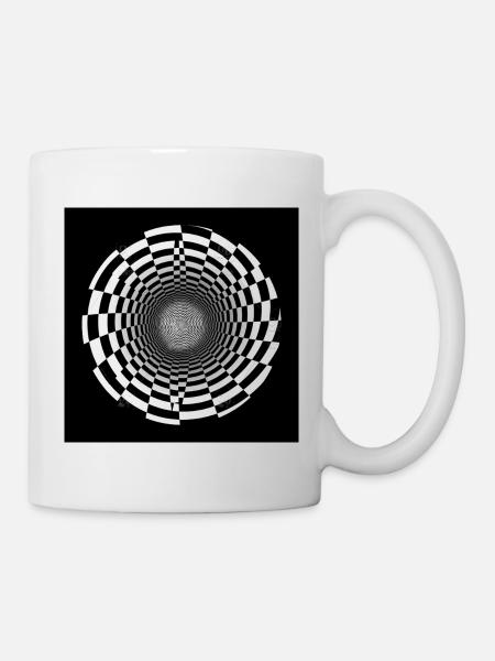 Vortex optique noir et blanc - Mug blanc - blanc