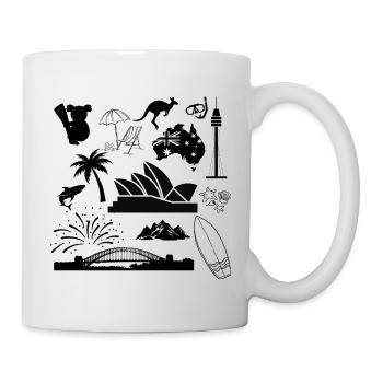 Sydney in symbols - Tasse - Weiß - Rechts
