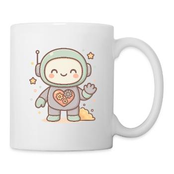 Kawaii-Roboter mit mechanischem Herzen - Tasse - Weiß - Rechts
