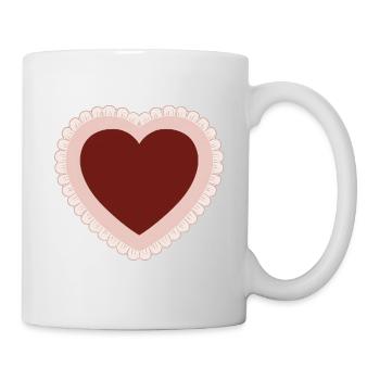 Love heart with lace border - Mug - white - Right