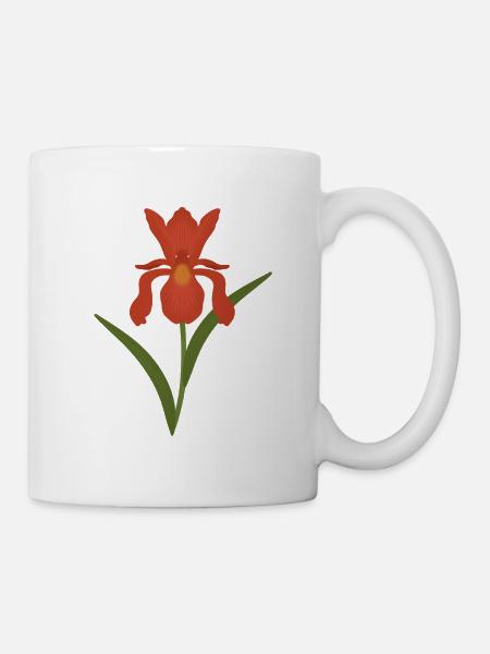 Iris Botanische Illustration - Tasse - Weiß