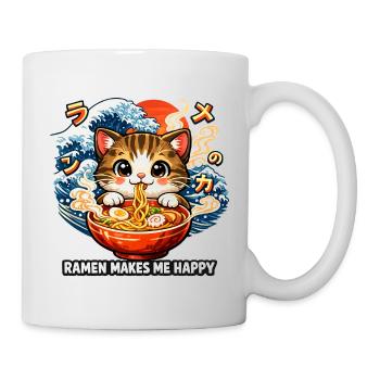 Ramen Noodles Cat Lover Retro Kawaii Cats - Mug - white - Right