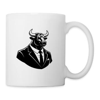 Bull in a Suit – Business Animal Motif - Mug - white - Right