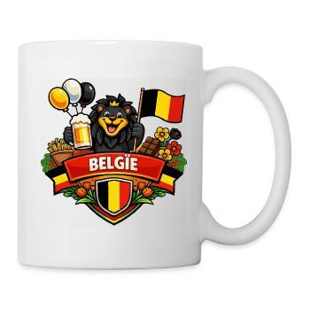 Logo joyeux belge - Mug blanc - blanc - Droite