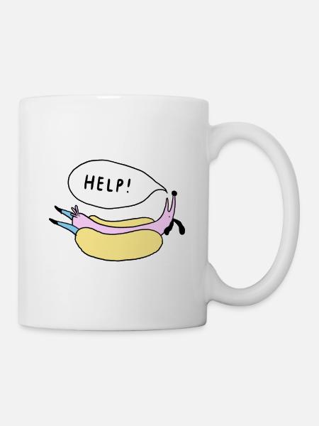 Help_Hot_Dog - Tasse - Weiß