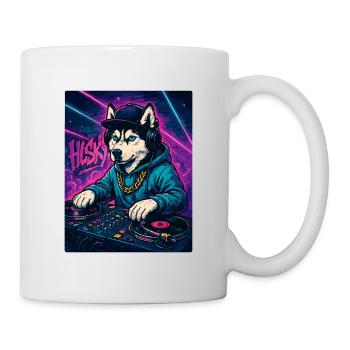 Husky DJ – Cadeau du club urbain de streetwear - Mug blanc - blanc - Droite