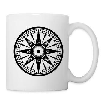 Kompass / Compass – Windrose, Schiffskompass - Tasse - Weiß - Rechts