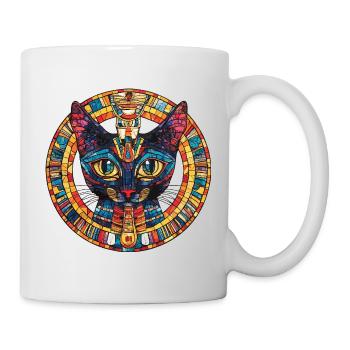 Mosaic cat in the circle of the sun - Mug - white - Right