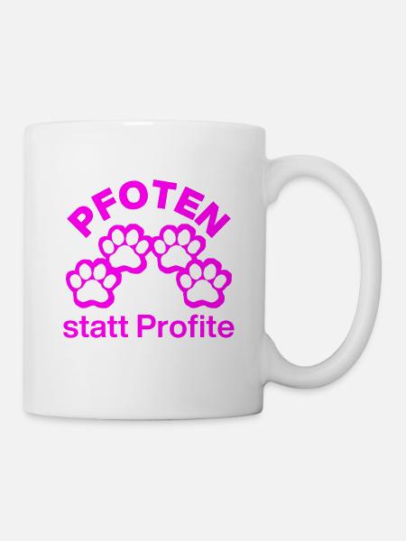 PATTES AU LIEU DE PROFITS, SAUVEZ LES ANIMAUX ! BIEN-ÊTRE ANIMAL - Mug blanc - blanc