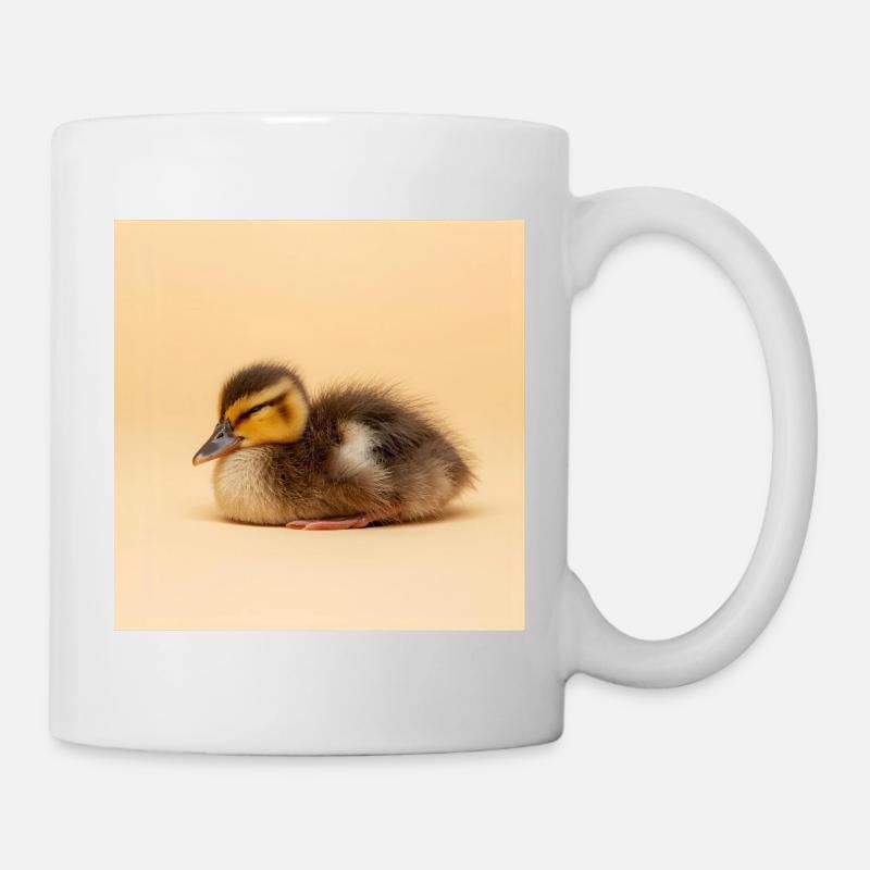 Goldenes Küken auf cremefarbenem Hintergrund - Tasse - Weiß
