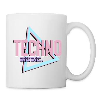 Logo rétro Techno Neon - Mug blanc - blanc - Droite
