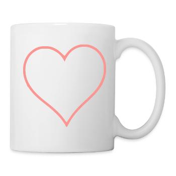 Valentinstag Pink Heart, Valentinstag - Tasse - Weiß - Rechts